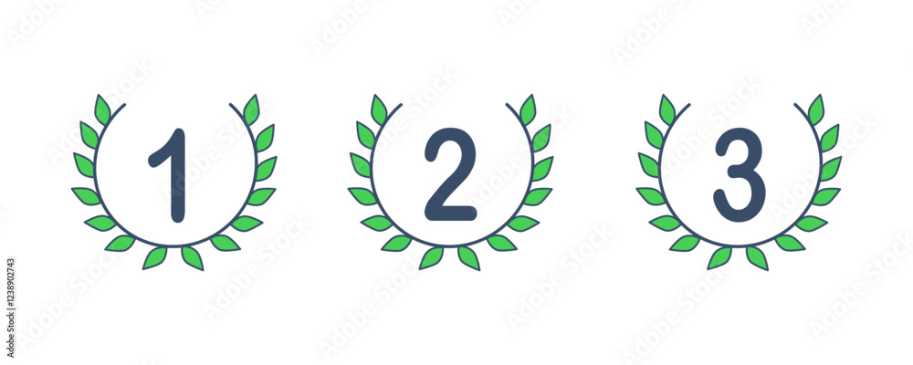 Winner award medals with ribbon on white background. Winner award medals with ribbon on white background.