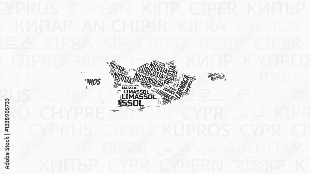 Cyprus intro animation. Country with regions illustration video ...
