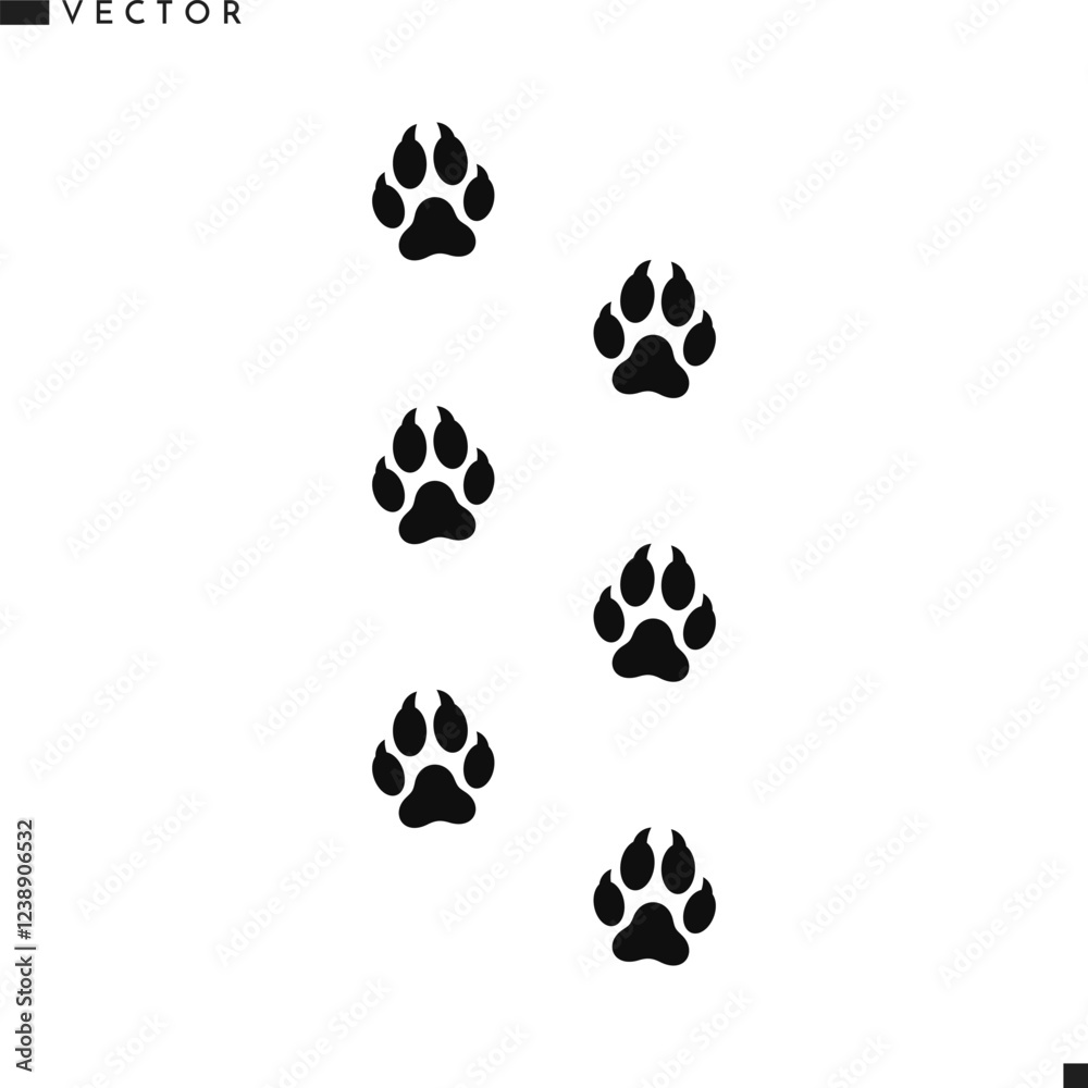 Fototapeta premium Arctic fox paw print silhouette