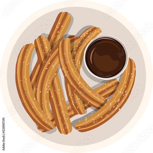 Churros. Spanish illustration vector.