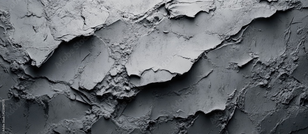 Obraz premium Abstract textured gray plaster wall surface with rough uneven layers