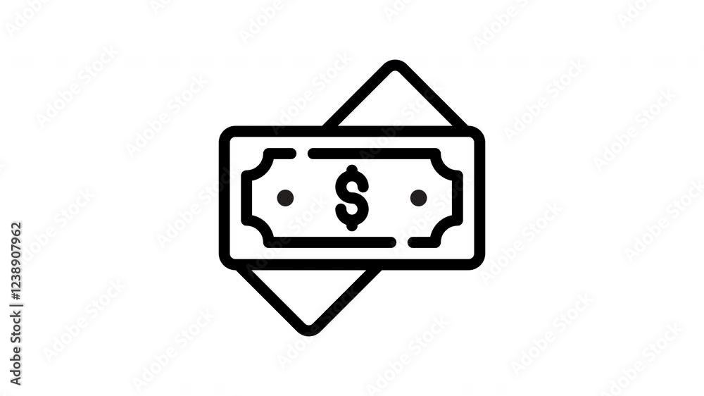 Icon Line Motion Graphics Dollar Icon Line Motion Graphics Dollar