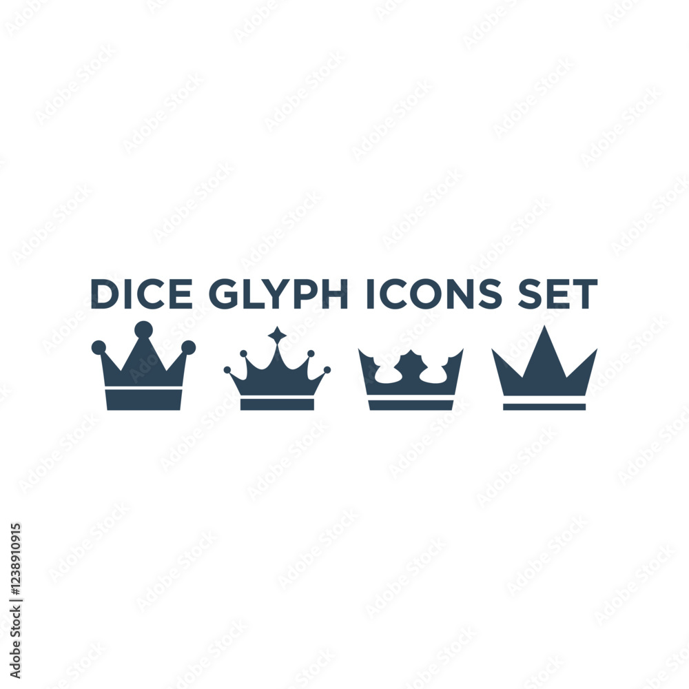Obraz premium Crown icons set in trendy flat style for your web site design, logo, app, UI. Vector illustration.