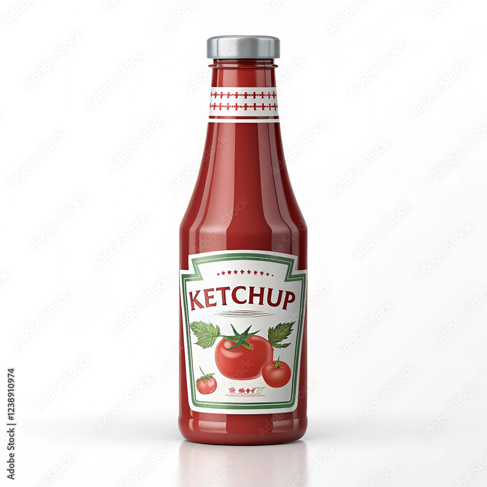 Realistic Detailed 3D Red Tomato Ketchup Bottle Empty Template Mockup and with Label Set Realistic Detailed 3D Red Tomato Ketchup Bottle Empty Template Mockup and with Label Set
