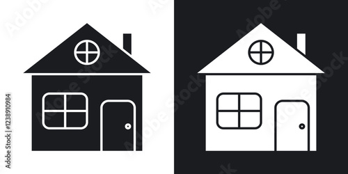 Chalet icons vector set for web designs