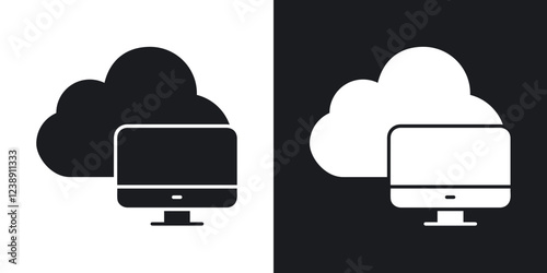 Cloud computing Icons vectors set for web designs in black colors