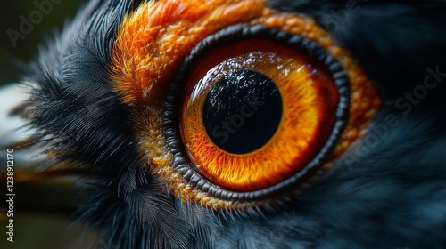 A detailed close-up of bird eyes
