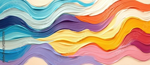 Abstract Colorful Wave Pattern with Layered Paper Art Style
