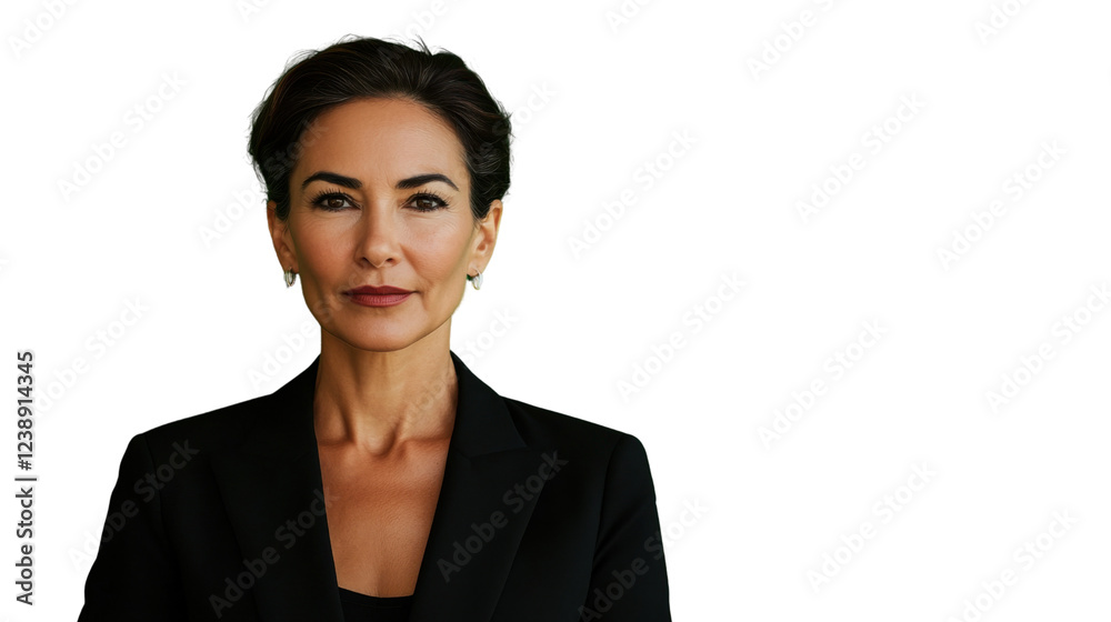 Confident businesswoman posing on transparent background Confident businesswoman posing on transparent background