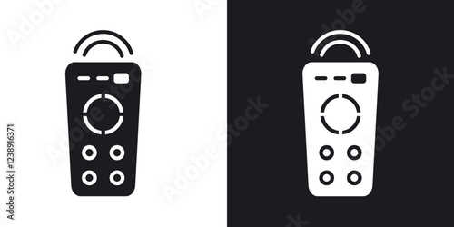 Remote control thin line and fill vector icons set