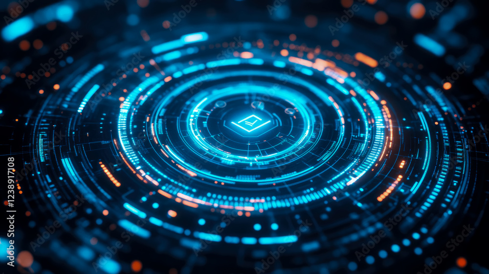 Fototapeta premium Glowing Digital Interface: Futuristic HUD Element