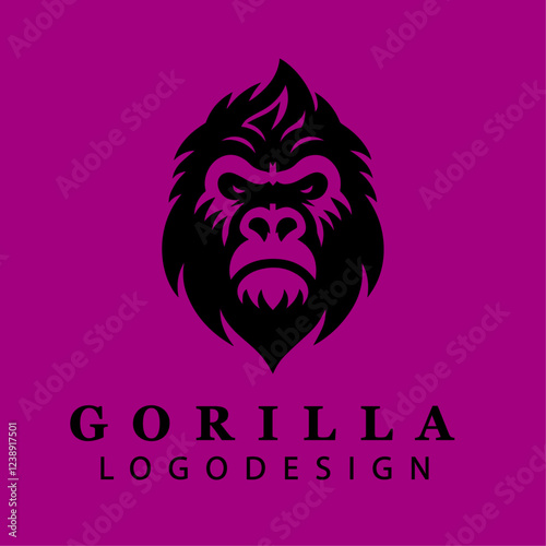 Fierce Gorilla Head Tribal Logo Design Vector for Branding, Digital Artwork, Emblems, and Wild Nature-Themed Creative Projects
