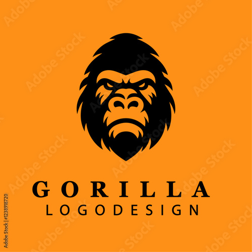 Fierce Gorilla Head Tribal Logo Design Vector for Branding, Digital Artwork, Emblems, and Wild Nature-Themed Creative Projects
