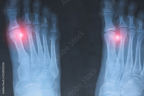 X-ray scan of a tumor metatarsal bone.