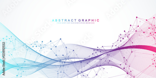 Abstract dynamic motion lines and dots connection background with plexus effect. Digital streaming background, wave flow. Dotted plexus stream background. Futuristic tech vector illustration