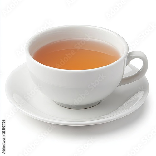 Wallpaper Mural Hot tea cup saucer, white background, breakfast, beverage Torontodigital.ca