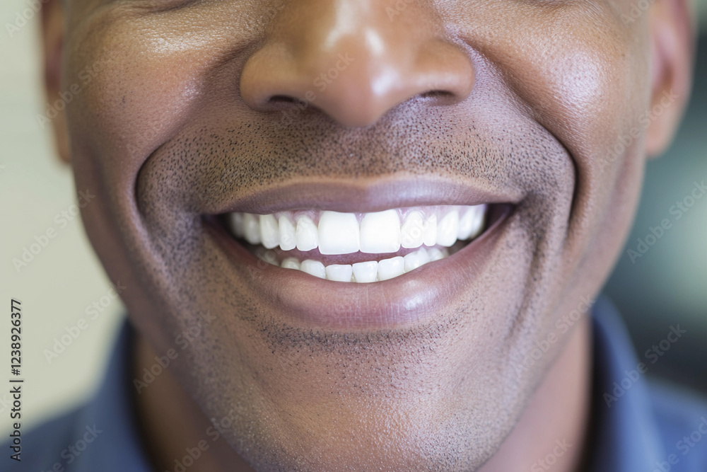 Fototapeta premium Smiling man with bright teeth in casual setting