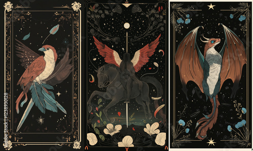 tarot illustrations in modern style