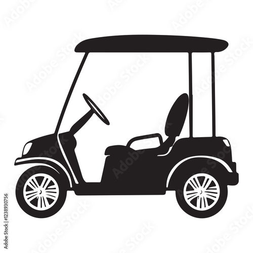 Classic Golf Cart Drawing – High-Resolution Digital Art