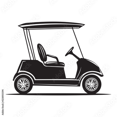 Minimalist Golf Buggy Clipart – High-Quality Vector Design