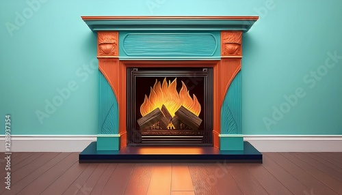 summary fireplace coloured history created with minimalist design