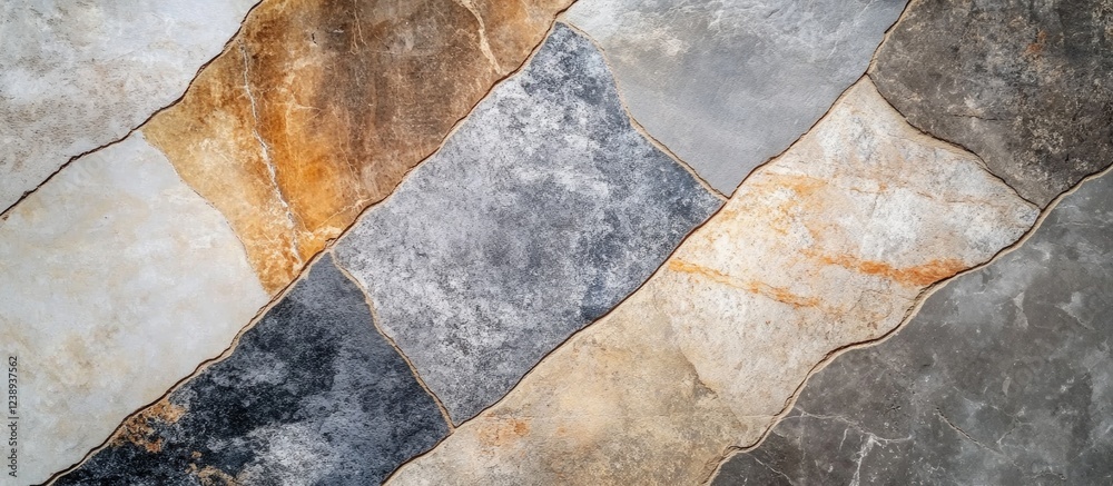 Fototapeta premium Textured stone wall background with various colors and patterns suitable for interior design. Copy Space