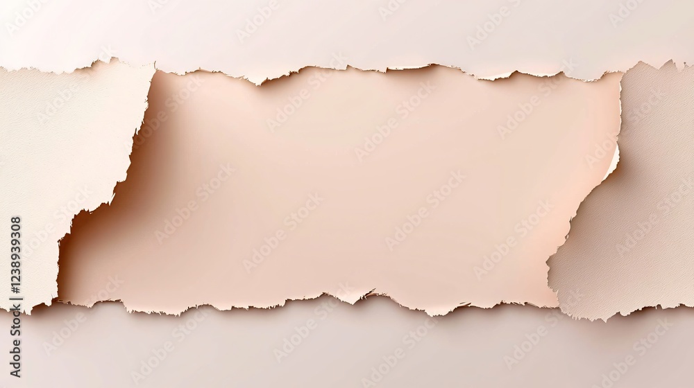 Torn paper background, pastel beige, blank space, design element, website template