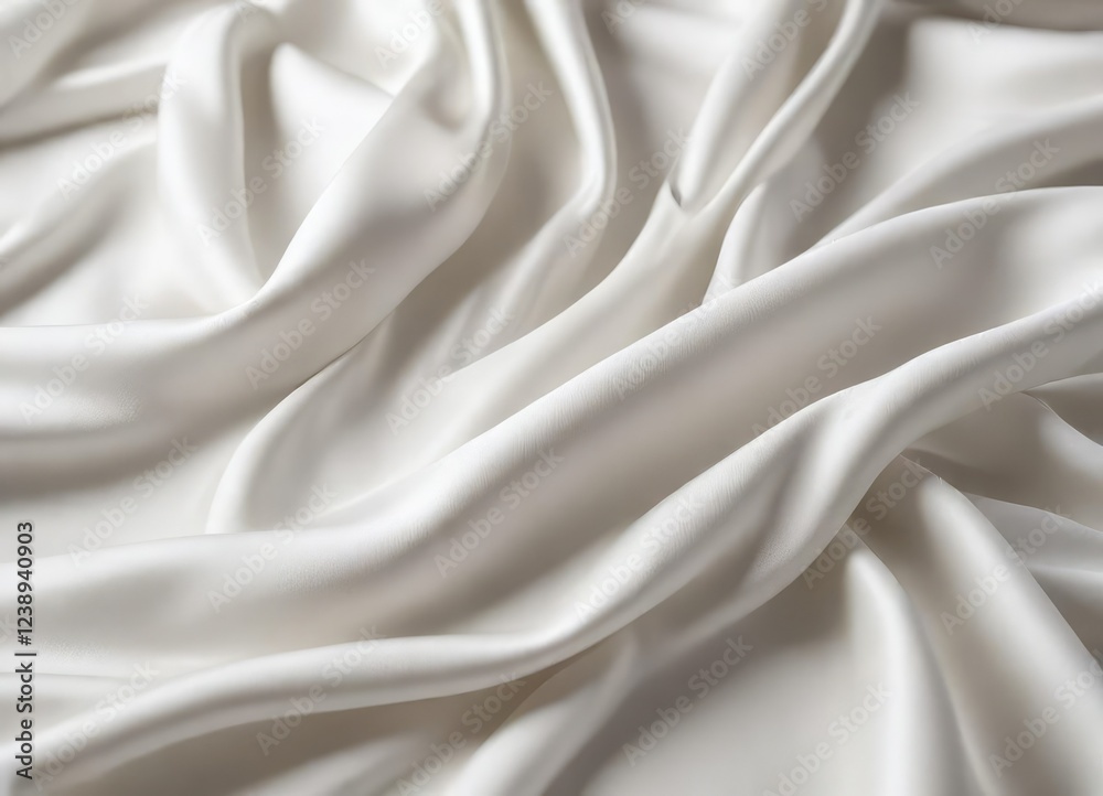 Obraz premium Luxurious white silk fabric background with elegant sheen, background, elegant