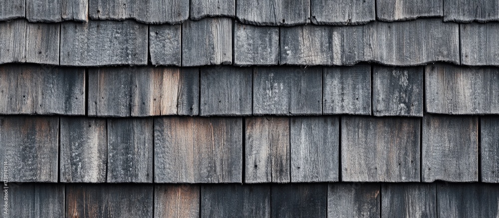 Wooden shingles texture in dark shades with irregular patterns suitable for backgrounds and design projects Copy Space