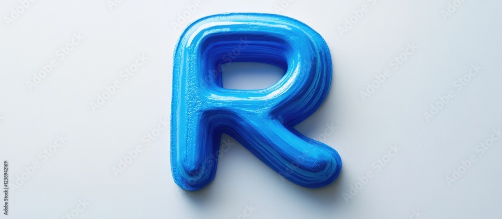 3D styled blue letter R on a clean white background with ample copy space for text or branding