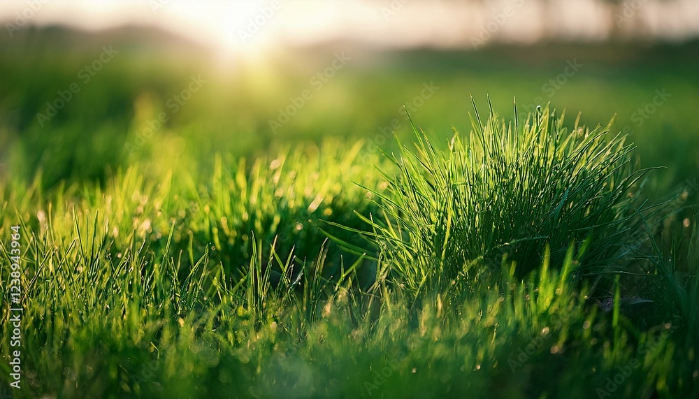 Obraz premium inexperienced grass out of recognition with a blurred heritage