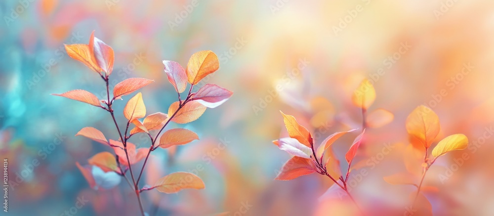 Autumn leaves with a soft blurred background featuring warm tones and gentle highlights ideal for nature-themed presentations Copy Space Autumn leaves with a soft blurred background featuring warm tones and gentle highlights ideal for nature-themed presentations Copy Space
