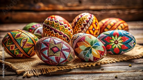 Handwoven Easter Eggs: Intricate Thread Patterns, Spring Crafts