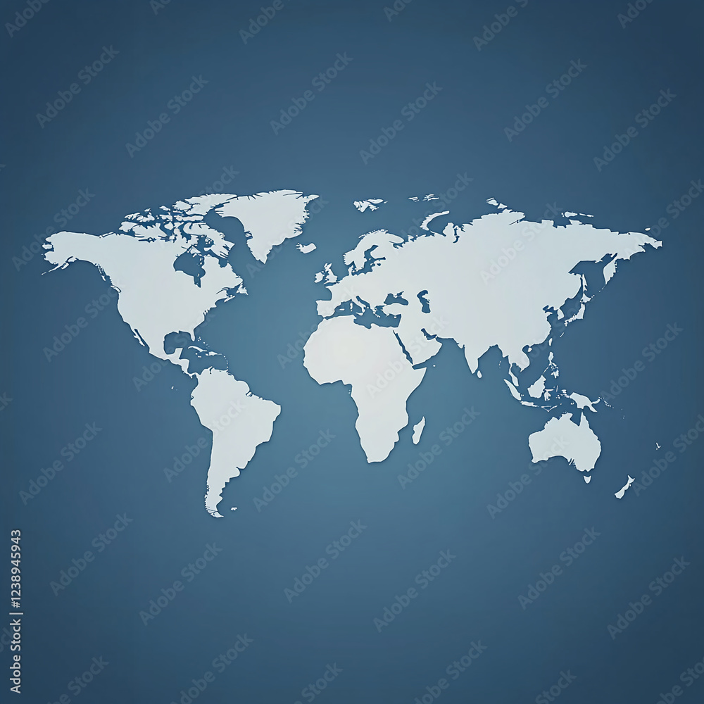 World map in white on a blue background, symbolizing global connectivity, geography, travel, and the concept of interconnectedness across countries and continents. World map in white on a blue background, symbolizing global connectivity, geography, travel, and the concept of interconnectedness across countries and continents.