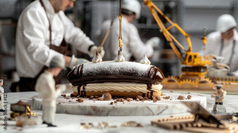 Innovative Pastry Creation In A Busy Bakery Scene Innovative Pastry Creation In A Busy Bakery Scene