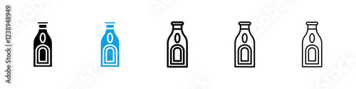 Gin icons in filled and outline versions for ui designs