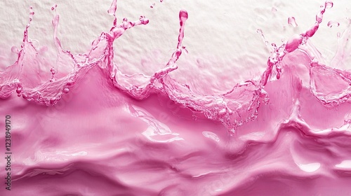 Wallpaper Mural Vibrant Swirls of Pink Paint Flowing Across a Blank Canvas of White Paper Creating a Playful and Artistic Expression of Colorful Creativity Evoking Feelings of Joy and Inspiration Torontodigital.ca