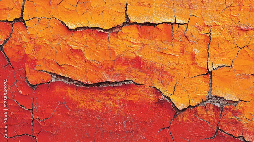 Cracked Orange and Red Paint Surface Texture Cracked Orange and Red Paint Surface Texture