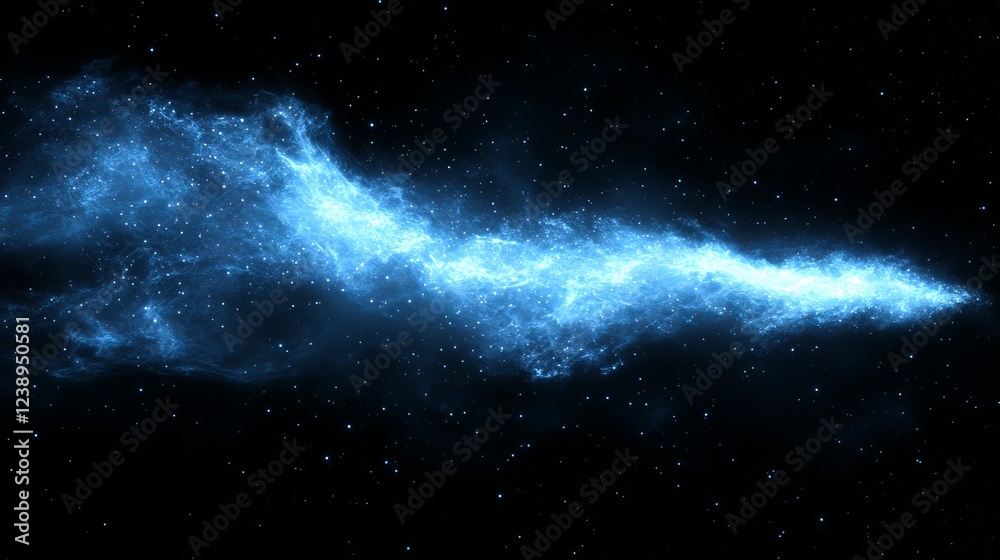 Obraz premium Vibrant Blue Nebula Surrounded by Dazzling Stars in the Vastness of Space Creating a Mystical and Enigmatic Cosmic Scene Perfect for Astrophotography and Celestial Exploration