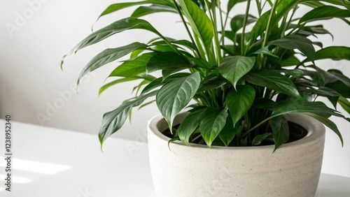 Wallpaper Mural Lush Green Plant in Ceramic Pot on White Background Torontodigital.ca