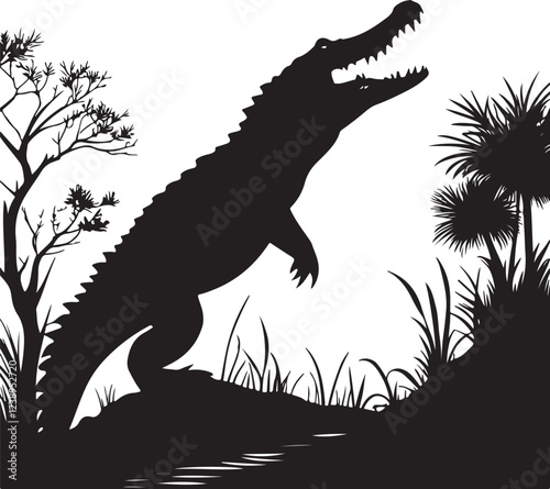 Crocodile silhouette image