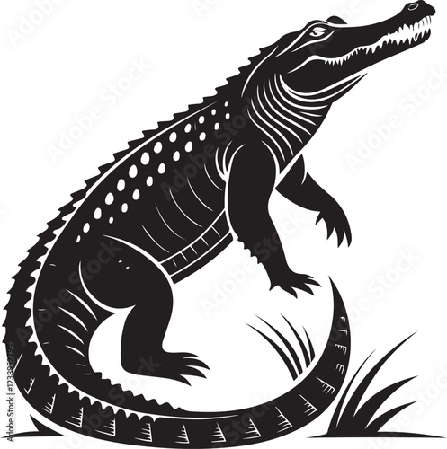 Crocodile silhouette image