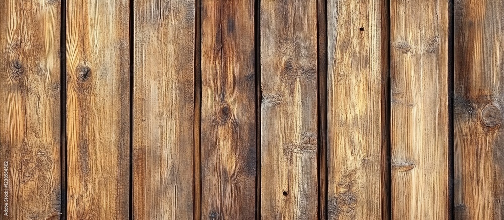 Fototapeta premium Textured wooden planks arranged horizontally with rustic brown tones and natural patterns suitable for backgrounds and design purposes Copy Space