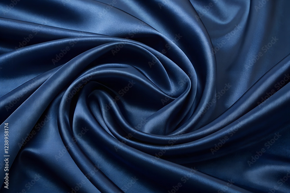 Fototapeta premium Close-Up of Dark Blue Satin Fabric