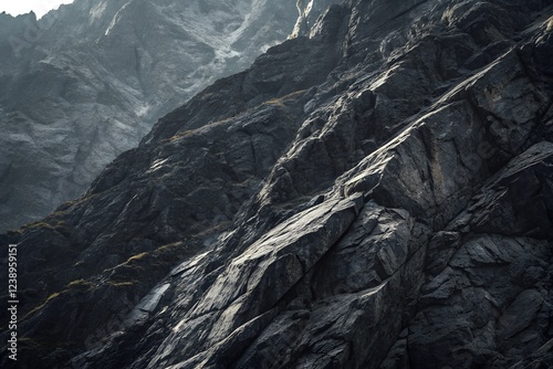 Close-Up of Dark Slate Stone Texture photo