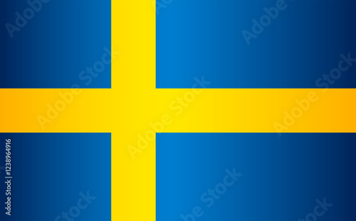 National Flag of the Kingdom of Sweden. Vector element