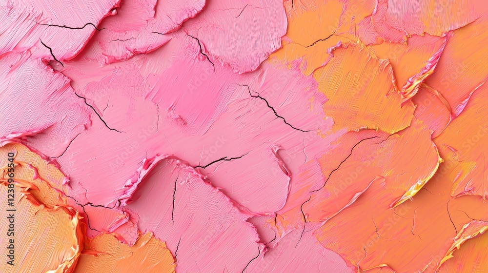Abstract Pink And Orange Impasto Painting Texture Abstract Pink And Orange Impasto Painting Texture