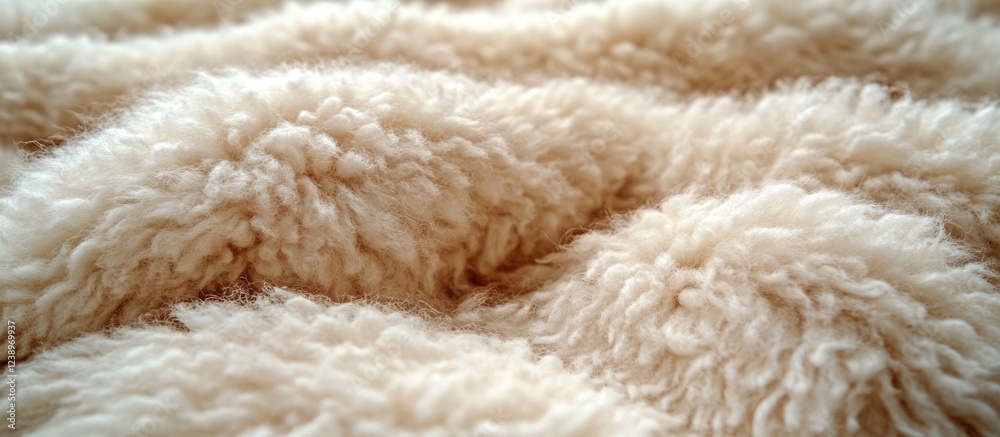Close-up view of soft beige wool fabric texture with waves and curls ideal for textile and fashion backgrounds Copy Space Close-up view of soft beige wool fabric texture with waves and curls ideal for textile and fashion backgrounds Copy Space