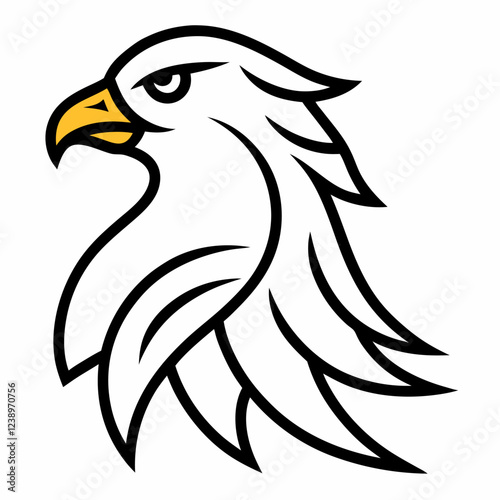 eagle face line art vector icon on white background