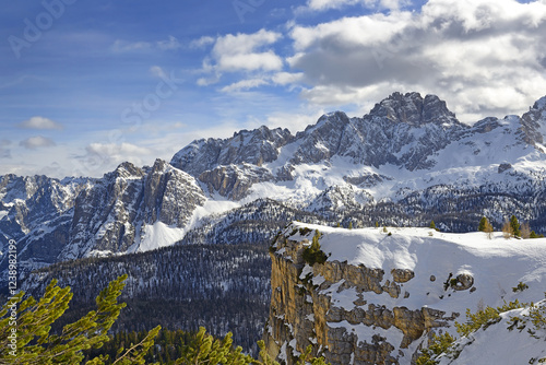 фотографія Cortina d'Ampezzo, Dolomite mountains in the winter, Italy - UNESCO World Herita